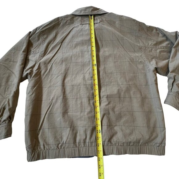 Rainforest Bomber Jacket Coat Chore  Reversible Large Tan Blue Pockets READ - Picture 8 of 13